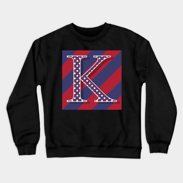 Old Glory Letter K Crewneck Sweatshirt by ArtticArlo